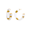 14K Yellow Gold Over Sterling Silver Small Gold Leaf Acrylic Hoop
Earrings in Clear