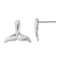 Rhodium Over 14k White Gold Whale Tail Stud Earrings