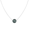 14k White Gold 8mm Cultured Tahitian Pendant, 18"