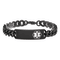 Stainless Steel Polished Black IP-plated with White Enamel 8-inch
Medical ID Bracelet