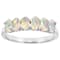 Opal And Diamond Accent Band Ring In Sterling Silver