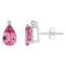 8x5mm Pear Shape Pink Topaz with Diamond Accents 14k White Gold Stud Earrings