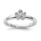 Sterling Silver Stackable Expressions Flower Diamond Ring 0.042ctw