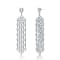 Clear Cubic Zirconia, Rhodium Plated over Sterling Silver Long
Chandelier Earrings