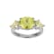 Green Cubic Zirconia Platinum Over Sterling Silver August Birthstone
Ring 4.79ctw