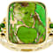 Green Turquoise And Chrome Diopside Ring In 18K Gold Over Sterling
Silver 0.21ctw