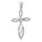 Rhodium Over 14k White Gold Diamond Cross Pendant