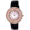 Adee Kaye Women's Facceta Black Leather Strap Watch