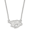Rhodium Over Sterling Silver NHL LogoArt Nashville Predators Small Necklace