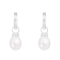 8-8.5mm White Cultured Freshwater Pearl Rhodium Over Sterling Silver Earrings