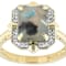 Blue Chalcedony Rectangular Octagonal And White Zircon Ring In 18K Gold
Over Sterling Silver 2.81ctw