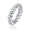 Modern CZ Band Ring In White Rhodium Over Brass