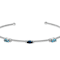 Multi-Blue Topaz And White Zircon Cuff Bracelet In Sterling Silver 1.33ctw
