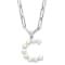Rhodium Over Sterling Silver 3-5.5mm Freshwater Cultured Pearl LETTER C
18-inch Necklace