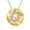 Pear Shape Freshwater Pearl Curvy Pendant Necklace In 14K Gold Over
Sterling Silver