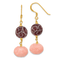 14K Gold Over Sterling Silver Polished Peach and Red Jadeite Swirl
Dangle Earrings
