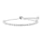 Round Lab Created White Sapphire Sterling Silver Bolo Bracelet 4.03ctw