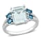 3.80ctw Aquamarine and London Blue Topaz with.10ctw Diamond Ring in
Sterling Silver
