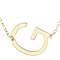 Sideways Initial G Necklace In Solid 14K Yellow Gold 18 Inch