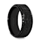 KNIGHT Steel Chain Black Titanium Wedding Ring Polished Beveled Edges
Set with Black Diamonds 10mm