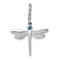 Rhodium Over 14k White Gold Blue and White Diamond Dragonfly Pendant