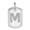 Rhodium Over 14k White Gold Diamond Gold Initial M Dog Tag Charm