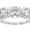 Cushion-Cut Moissanite Three-Stone Ring In Platinum-Enhanced Sterling Silver