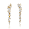 CZ Waterfall Cluster Linear Drop Earrings In 14K Gold Over Brass