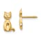 14K Yellow Gold Cat Earrings