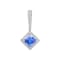 14K White Gold Princess Cut Tanzanite and Diamond Pendant 1.20ctw