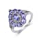 Tanzanite and White Topaz Sterling Silver Cluster Ring