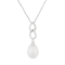 9-10mm White Cultured Freshwater Pearl Sterling Silver Pendant W/Chain