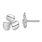 Rhodium Over 14k White Gold Polished 11.95mm Three Blade Propeller with
Center Bead Stud Earrings