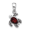 Rhodium Over Sterling Silver Antiqued Crystal Jan Birthstone Turtle Pendant