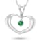 0.05ct Emerald Heart Pendant in 14k White Gold