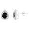 7x5mm Pear Shape Black Onyx And Created White Sapphire 10k White Gold
Halo Stud Earrings