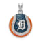 Rhodium Over Sterling Silver MLB LogoArt Detroit Tigers Enameled Pendant