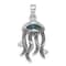 Rhodium Over Sterling Silver Polished Crystal and Cubic Zirconia Jelly
Fish Pendant