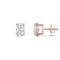 White Cubic Zirconia 14k Rose Gold Studs With Velvet Gift Box 1.00ctw