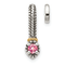 Rhodium Over Sterling Silver Antiqued with 14k Accent Pink Tourmaline
Chain Slide Pendant