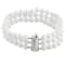 White 5-6mm triple row freshwater pearl bracelet with a sterling silver
clasp, 7"