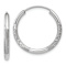 Rhodium Over 14k White Gold 11/16" Diamond-Cut Endless Hoop Earrings