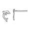 Rhodium Over 14k White Gold Mini Jumping Dolphin Stud Earrings
