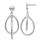 Rhodium Over 14k White Gold Polished Oval Dangle Earrings