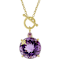 Amethyst And Lab-Created Moissanite Toggle Necklace In 18K Gold Over
Sterling Silver 7.09ctw