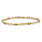 10k Yellow Gold and Rhodium Over 10k Yellow Gold Diamond and Peridot Bracelet