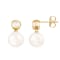 White Cultured Freshwater Pearl 14k Yellow Gold Earrings 8-8.5mm