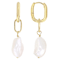 Freshwater Pearl Drop Earrings 11mm In 14K Gold Over Sterling Silver