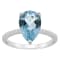 12x8mm Pear Shape Sky Blue Topaz and 1/10 ctw Diamond Rhodium Over
Sterling Silver Ring