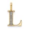 14K Yellow Gold Diamond Letter L Initial Pendant